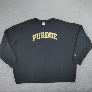 Champion Purdue Boilermakers Sweatshirt Sweater Mens XXXL 3XL Black Eco Fleece